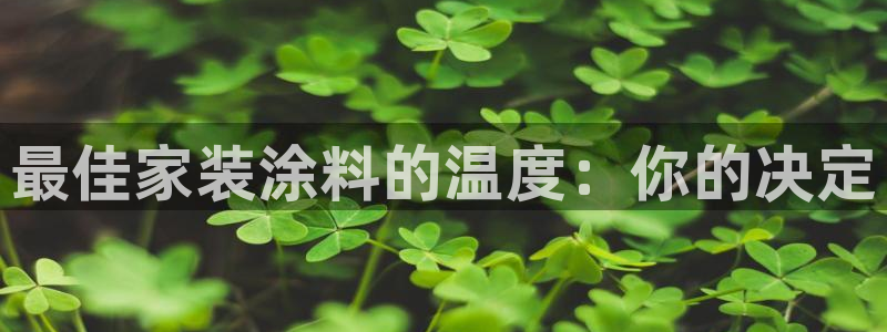 和记官方：最佳家装涂料的温度：你的决定